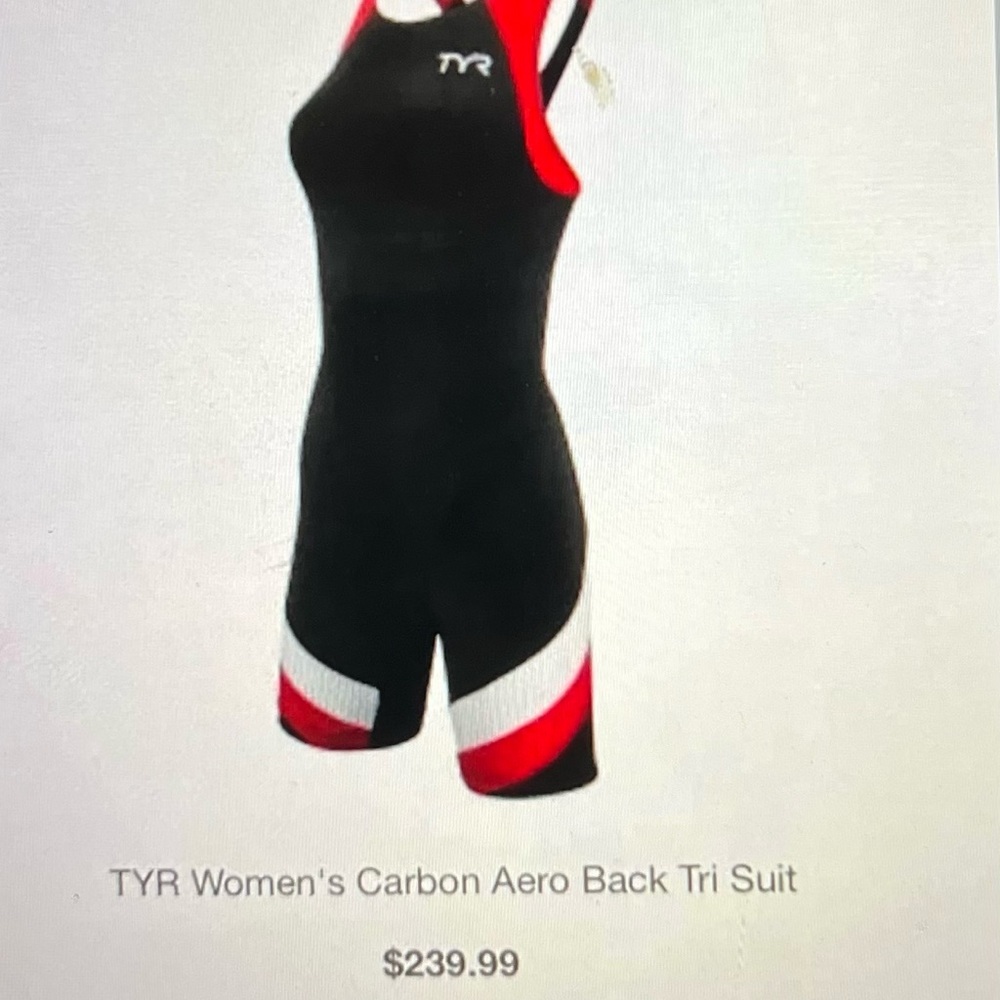 TYR WOMEN’S CARBON AERO BLACK TRI SUIT One Piece Pro 3-4 Length Shorts Swimsuit